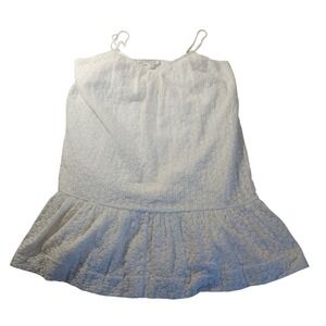 Madewell White Eyelet Peplum Tank Top M Cotton Sleeveless Coquette Core Coquette